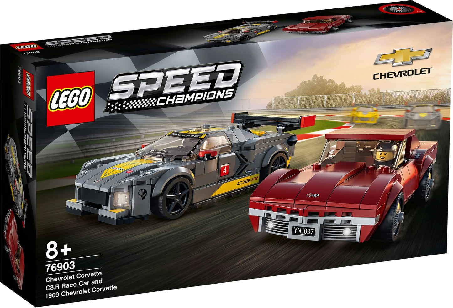 LEGO® Speed Champions Chevrolet Corvette C8.R Rennwagen und 1969 Chevrolet Corvette (76903)